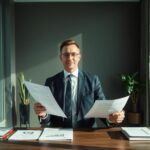 Advogado explicando benefícios tributários a aposentado brasileiro no exterior, tema: Impacto do Tema 1174 do STF na Tributação de Aposentados.