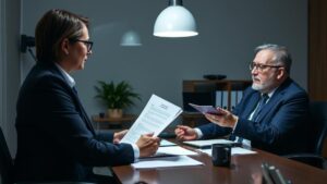 Advogada explica sobre a isenção do Imposto de Renda para aposentados no exterior em escritório moderno