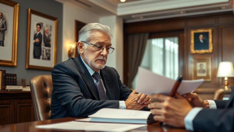 Decisão do STF reduz IR de aposentados no exterior, aposentado consultando advogado em escritório elegante.