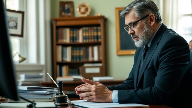 Advogado explicando prazos de restituição do IR de 25% a aposentado em seu escritório, representando direitos e garantias.