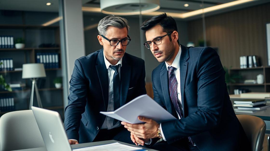 Aposentado consultando advogado em escritório moderno sobre rediscussão do IR de 25% da aposentadoria no exterior