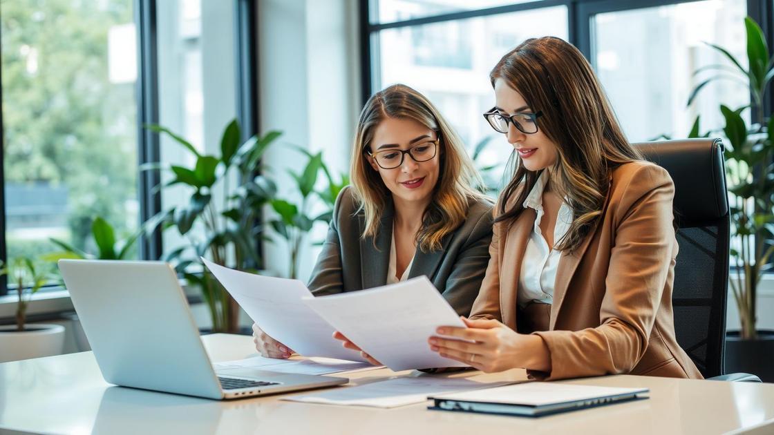 Professora aposentada revisando documentos financeiros com advogado em escritório moderno, STF Declara Abusiva a Alíquota de 25% para Aposentados