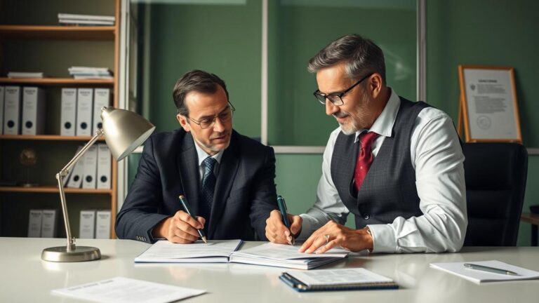 Advogado consultando herdeiros sobre restituição do IR de 25% e orientando sobre documentação em escritório contemporâneo.
