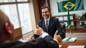 Advogado e aposentado discutindo a decisão do STF sobre o IR de 25% inconstitucional para aposentados no exterior.